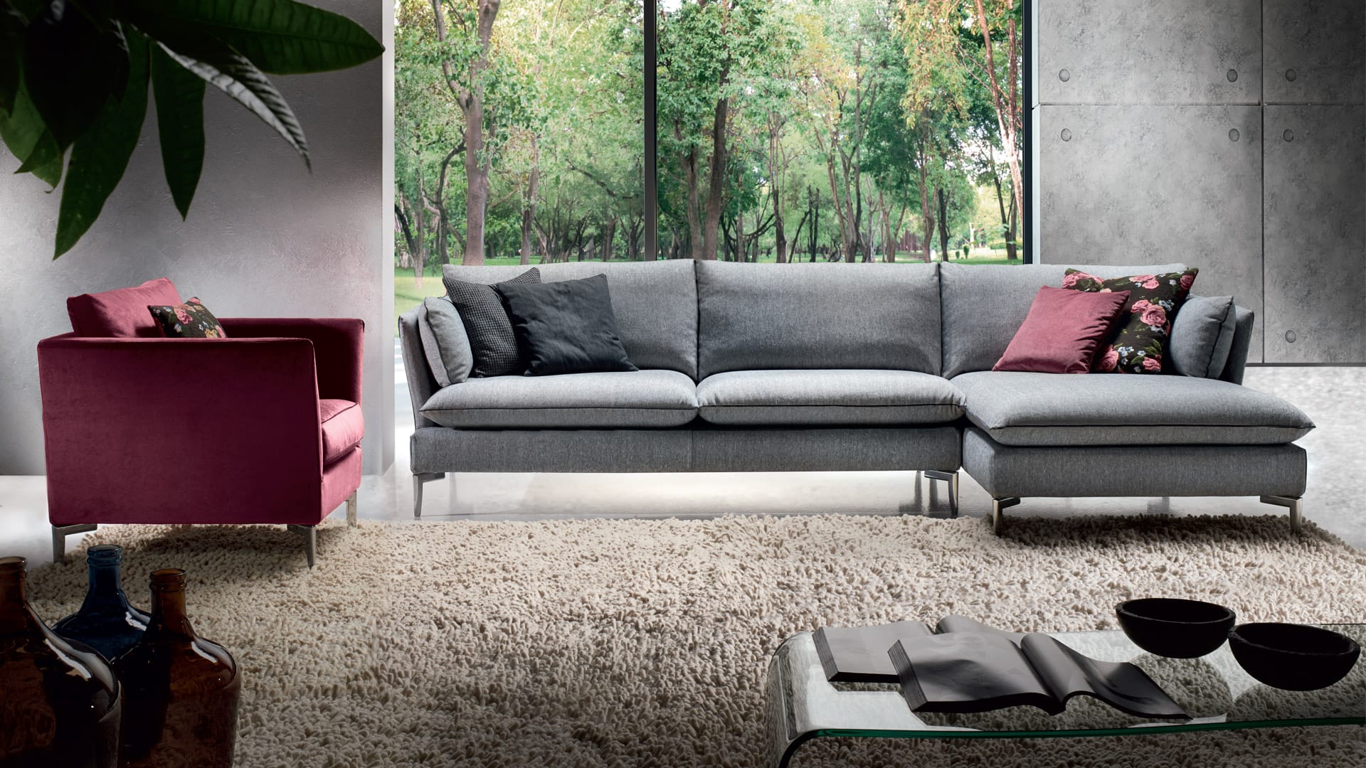 Divano moderno Joy con penisola