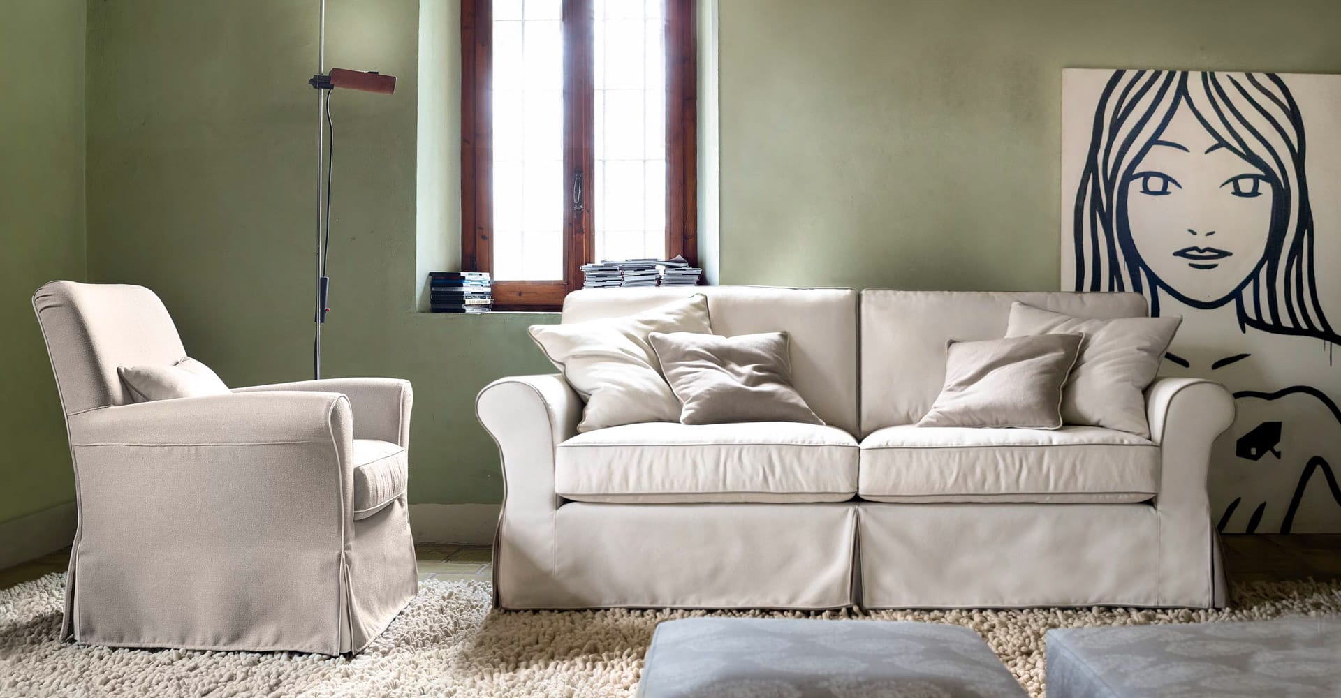 Divano moderno myto-mikonos beige 