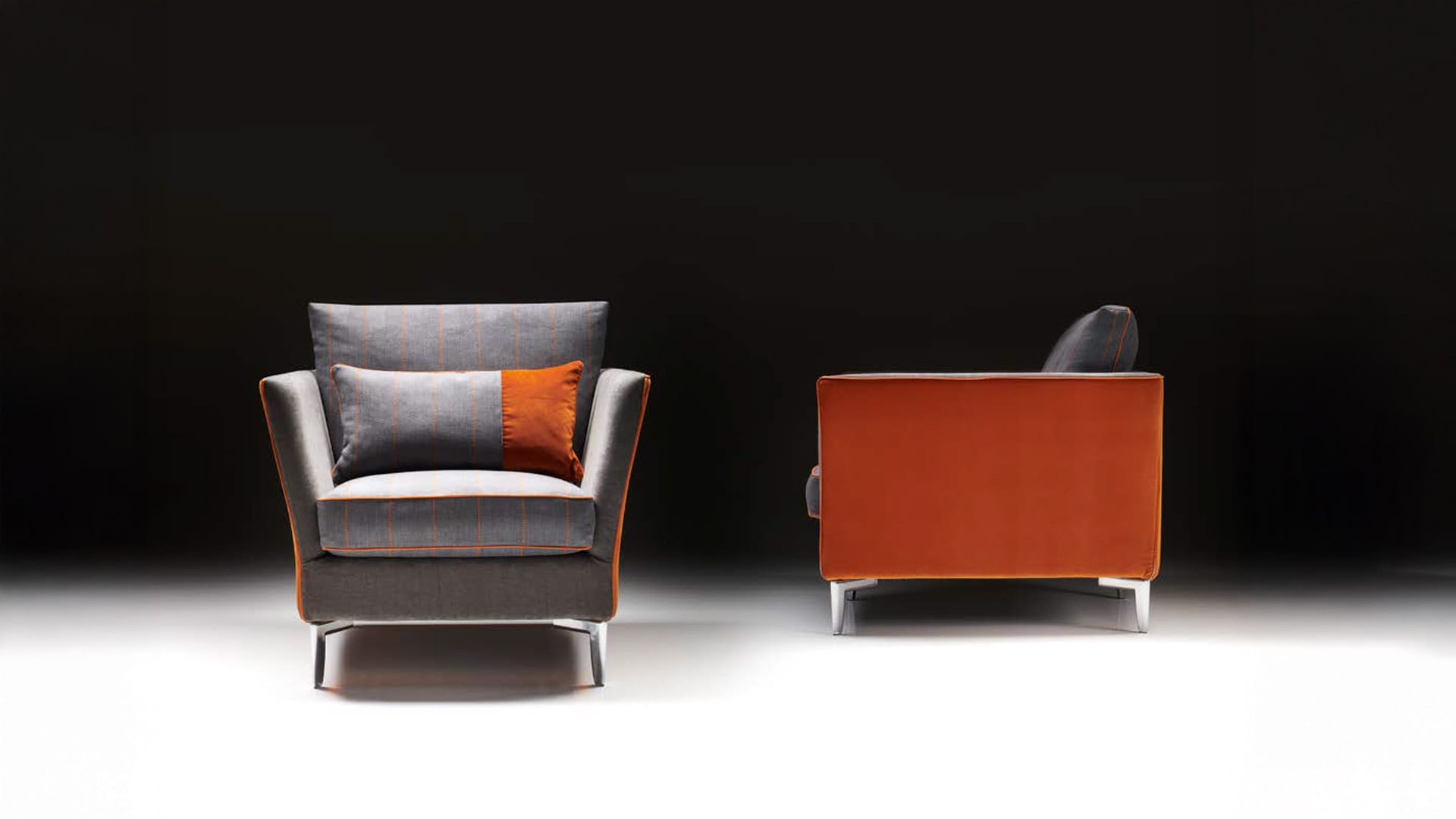 Poltrona little-joy grigio-arancio