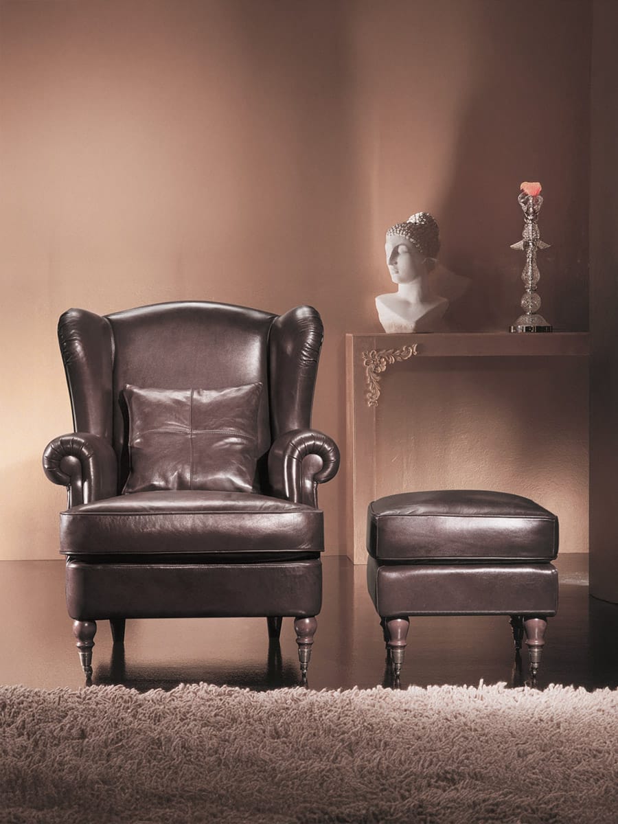 Poltrona bergy pelle marron