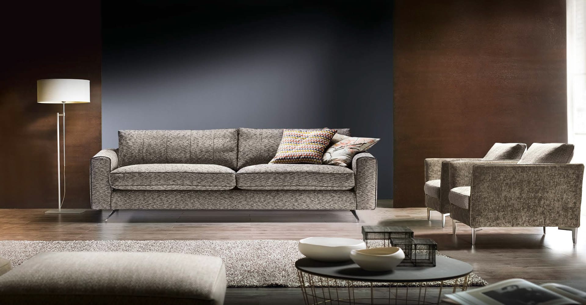 Divano moderno Stripe tessuto 