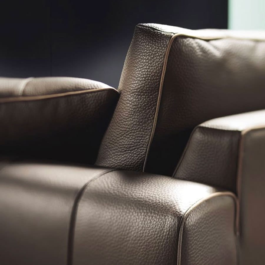 Divano moderno Stripe particolare pelle