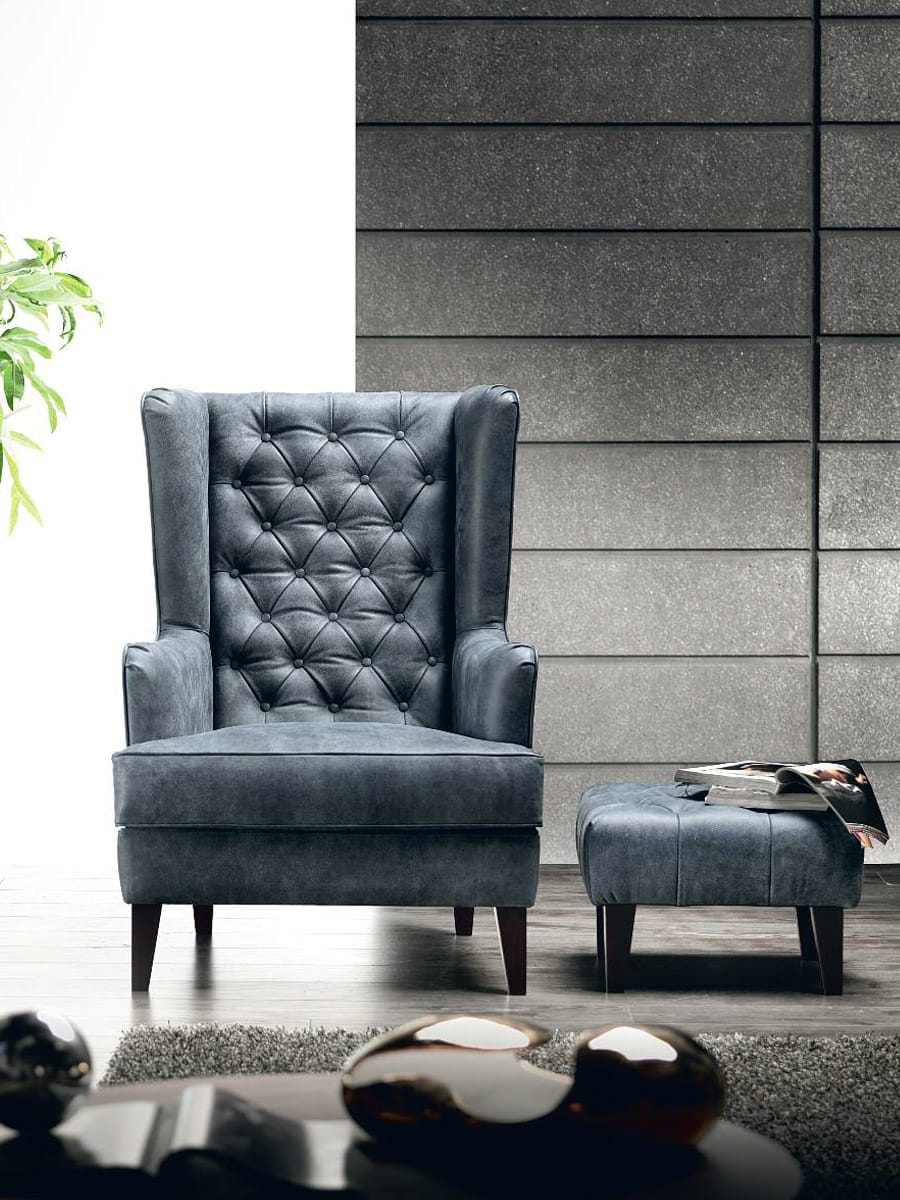 Poltrona marilyn pelle blu