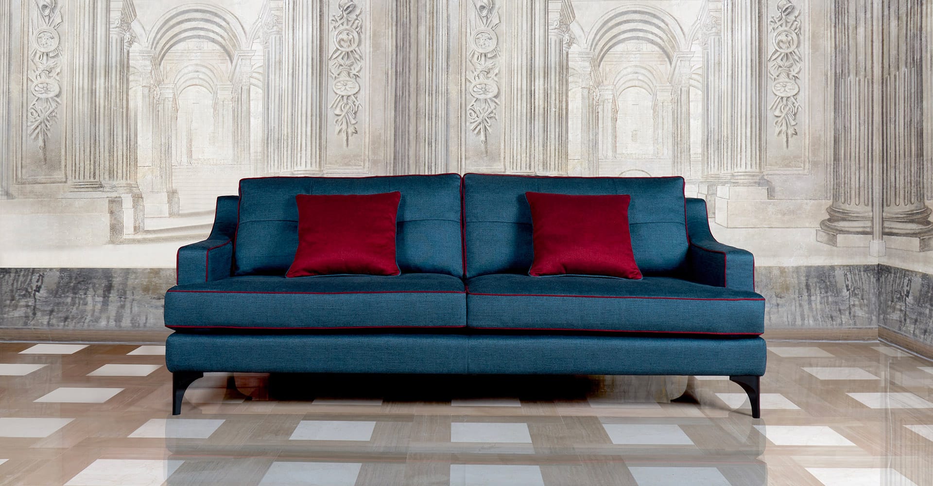 Divano classico gilberth blu