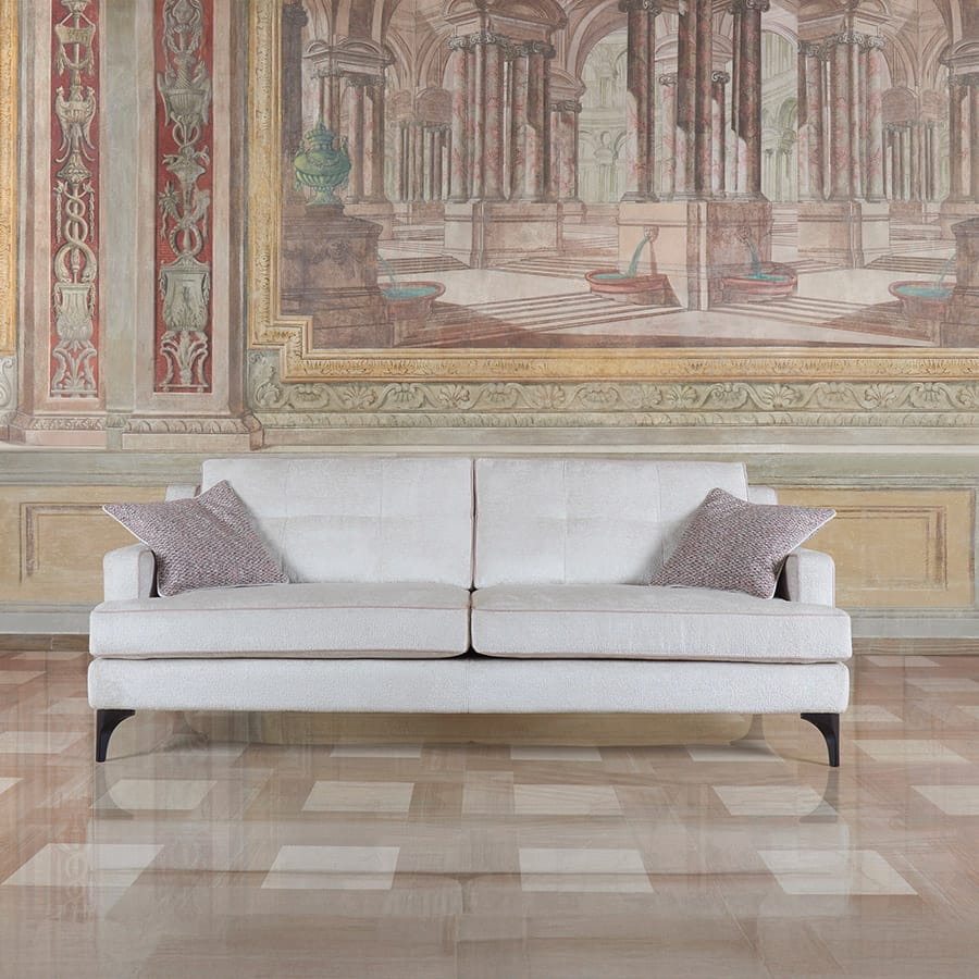 Divano classico gilberth pelle bianca