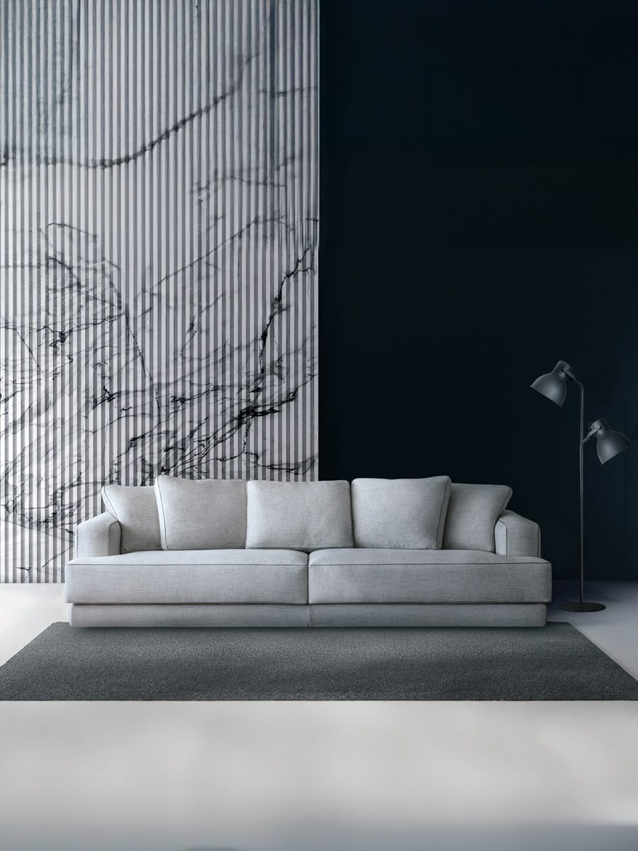 Divano moderno logan grigio frontale